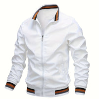 Men's Casual Baseball Jacket Coat Regular Fit College Hipster Windbreaker For Spring Autumn