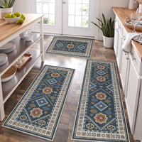 Boho Kitchen Mat Sets 3pcs with Runner Non Slip Kitchen Rugs and Mats Washable Kitchen Mats for Floor Thick Kitchen Floor Mat Mat Runner Rugs for Hallway Laundry Holiday Decor