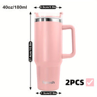 40 Oz. Insulating Glass With Handle And Straw Cover, Vacuum Reusable Stainless Steel Water Bottle, Double-layer Vacuum Insulation, Beverage Insulation And Long-lasting Cold Preservation. Coffee Cups, Christmas Cups, Local War