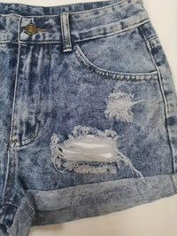 [Women's Fashion Denim Shorts] Fashion Hole Women's Denim Shorts