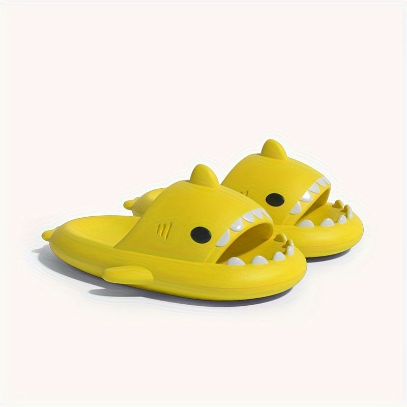 Comfy Shark Cartoon Slides - Unisex Slippers with Soft Wear-Resistant Soles for Casual Summer Outdoor Beach Wear - Breathable, Lightweight, and Easy to Clean