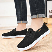 Comfy Tai Chi Kung Fu Slip-On Shoes - Men's Canvas Shoes with Non-Slip Durable Rubber Sole, Breathable Canvas Upper, and Soft Insoles for Comfortable Walking and Martial Arts Training - Ideal for Men's Footwear and Fitness En