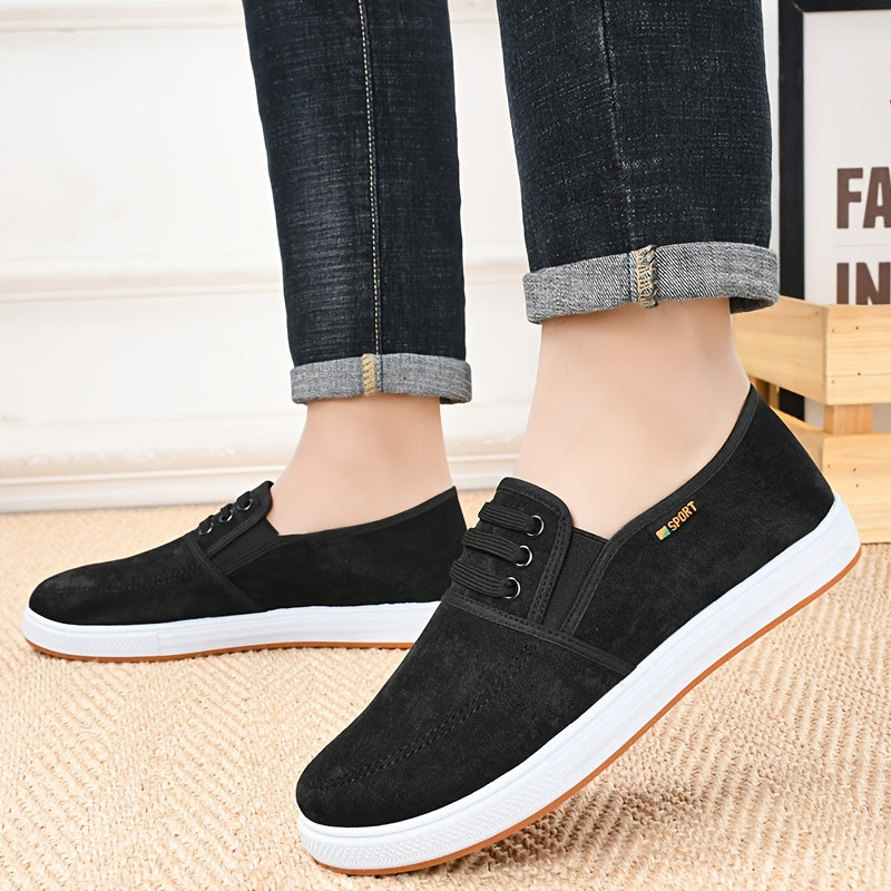 Comfy Tai Chi Kung Fu Slip-On Shoes - Men's Canvas Shoes with Non-Slip Durable Rubber Sole, Breathable Canvas Upper, and Soft Insoles for Comfortable Walking and Martial Arts Training - Ideal for Men's Footwear and Fitness En