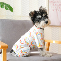 1pc Cozy Rainbow Print Pet Pajama Suit - Soft, Warm, and Comfortable Dog and Cat Clothes for a Peaceful Night's Sleep with Adorable Design and Easy Care