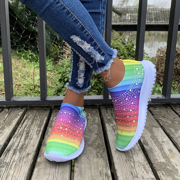 [Breathable Sneakers] Lightweight Breathable Women's Colorblock Mesh Platform Sneakers | Low Top Lace Up Shoes