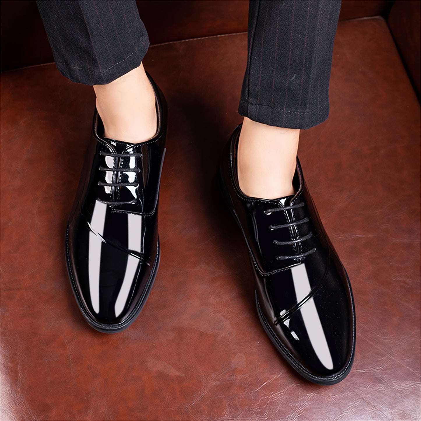 Men's Dress Shoes Classic Modern Formal Business Oxford Comfortable Tuxedo Casual Lace Up Derbys Shoes for Men Father's Day Gift
