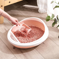 Pet Semi-Enclosed Cat Litter Box Detachable Cat Toilet with Cat Litter Shovel - For Cat Owners - Easy Cleaning & Odor Control - Suitable for Indoor Cats - Great Gift for Cat Lovers
