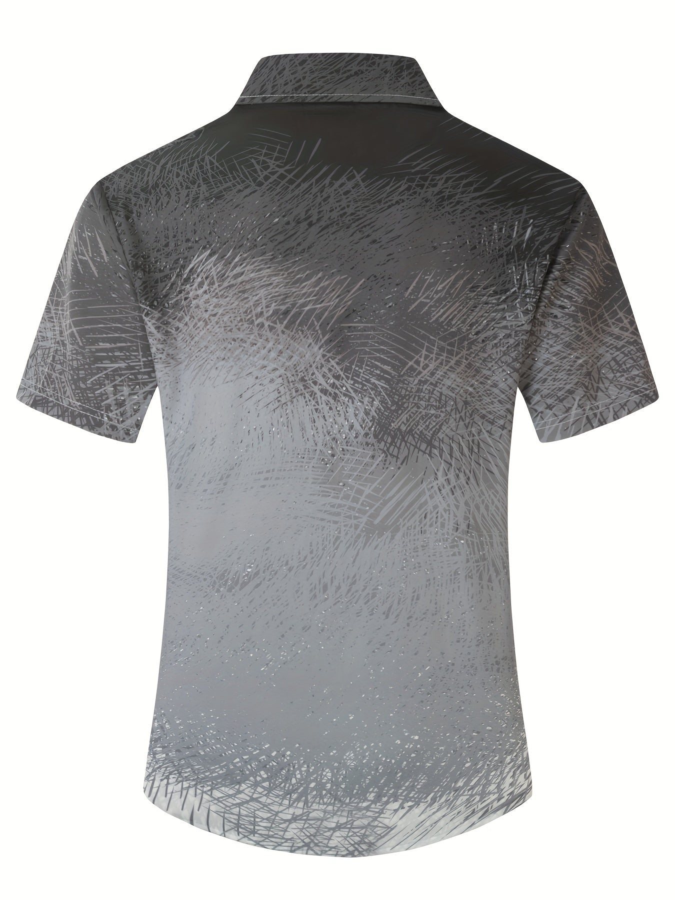 Men's Vibrant Pink to Purple Gradient Short Sleeve Shirt - Lightweight Polyester, Button-Up with Chest Pocket, Ideal for Summer Beach Parties & Casual Wear, Beach Wear