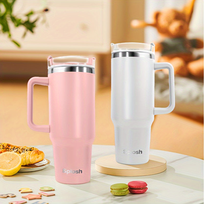 40 Oz. Insulating Glass With Handle And Straw Cover, Vacuum Reusable Stainless Steel Water Bottle, Double-layer Vacuum Insulation, Beverage Insulation And Long-lasting Cold Preservation. Coffee Cups, Christmas Cups, Local War