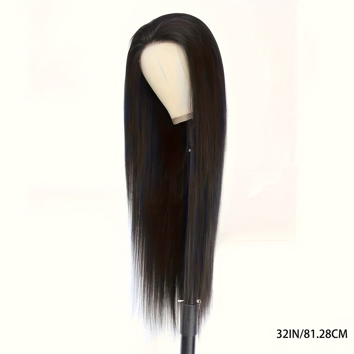 13x6 HD Transparent Lace Front Wig for Women - 180% Density, Pre-Plucked Straight Human Hair, Glueless Design, Natural Black Color, Versatile Styling Options for Ponytails and Braids
