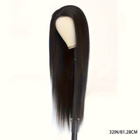 13x6 HD Transparent Lace Front Wig for Women - 180% Density, Pre-Plucked Straight Human Hair, Glueless Design, Natural Black Color, Versatile Styling Options for Ponytails and Braids