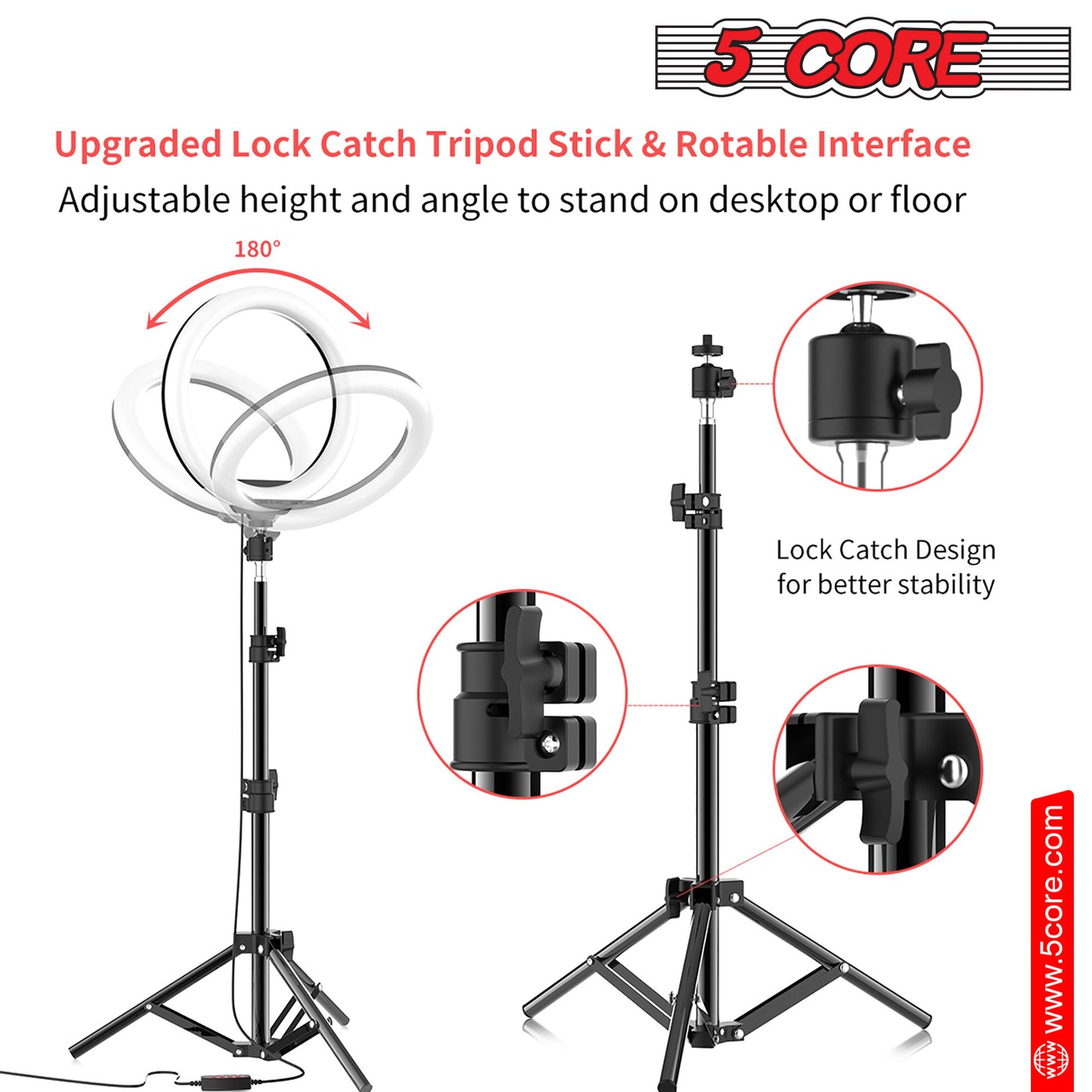 8" / 10" LED TIK Tok Ring Light with Tripod Stand Phone Holder Ringlight Stand for Makeup Tiktok Live Zoom Halo Light 5 Core RL8/ RL10