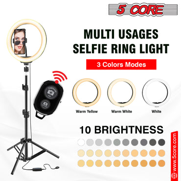 8" / 10" LED TIK Tok Ring Light with Tripod Stand Phone Holder Ringlight Stand for Makeup Tiktok Live Zoom Halo Light 5 Core RL8/ RL10