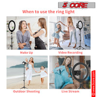 8" / 10" LED TIK Tok Ring Light with Tripod Stand Phone Holder Ringlight Stand for Makeup Tiktok Live Zoom Halo Light 5 Core RL8/ RL10