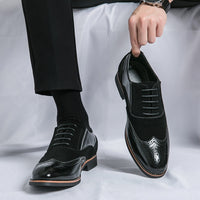 Men'S Dress Shoes Leather Classic Formal Men Oxfords Retro Derby Oxford