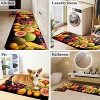 1pc/2pcs, Fruits Kitchen Mats, 0.47inch Thickness Non-Slip And Durable Bathroom Pads, Comfortable Standing Runner Rugs, Carpets For Kitchen, Home, Office, Sink, Laundry Room, Bathroom, Spring Decor