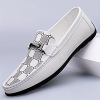 Men's Vintage Slip On Microfiber Upper Loafer Shoes, Comfy Non Slip Durable Rubber Sole Casual Walking Shoes, Men's Footwear
