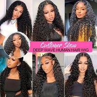 Doheroine Deep Wave 360 HD Lace Wig - 180% Density with Pre-Plucked Baby Hair for a Natural, Voluminous Look