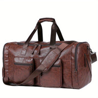 Men'S Genuine Travel Duffel Bag - Adjustable Shoulder Straps, Multiple Compartments, Durable & Stylish for Weekends, Trips & Daily Use (Black), Luggage for Travel, Secure Zipper Closure