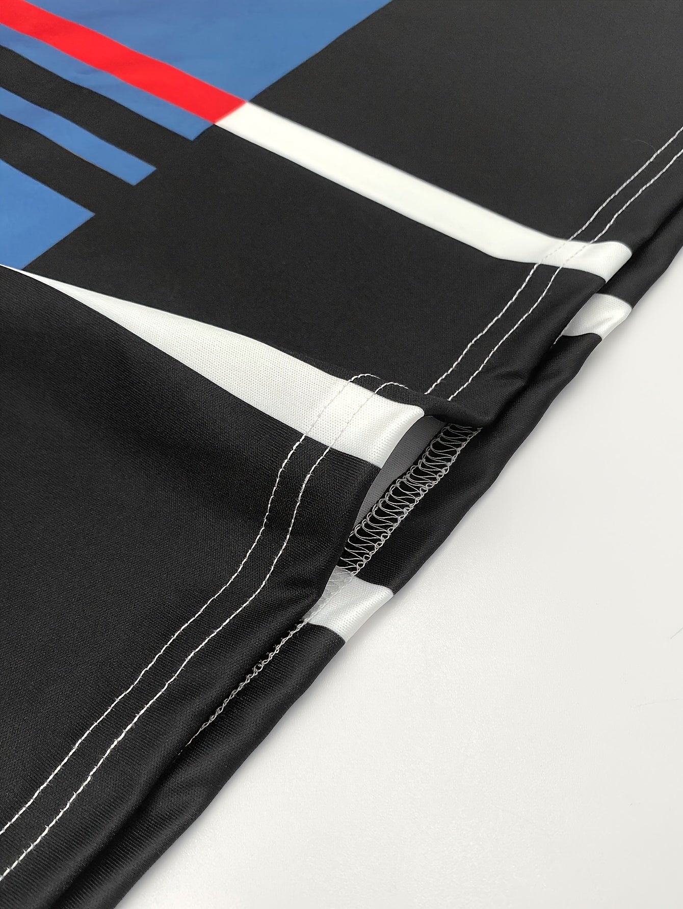 Autumn Men'S Casual Shirt, Color Blocked Design, Knit Fabric with Button Details, 100% Polyester, All-Season Wear, Regular Fit with Lapel Collar and Slight Stretch