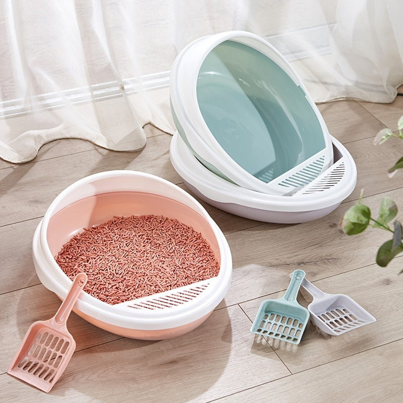 Pet Semi-Enclosed Cat Litter Box Detachable Cat Toilet with Cat Litter Shovel - For Cat Owners - Easy Cleaning & Odor Control - Suitable for Indoor Cats - Great Gift for Cat Lovers