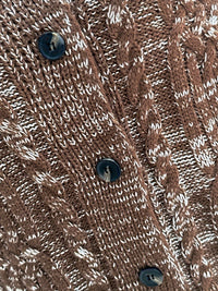 Women's Cable Knit Hooded Cardigan with Buttons and Pockets - Cozy Long Sleeve Sweater Coat for Casual Wear