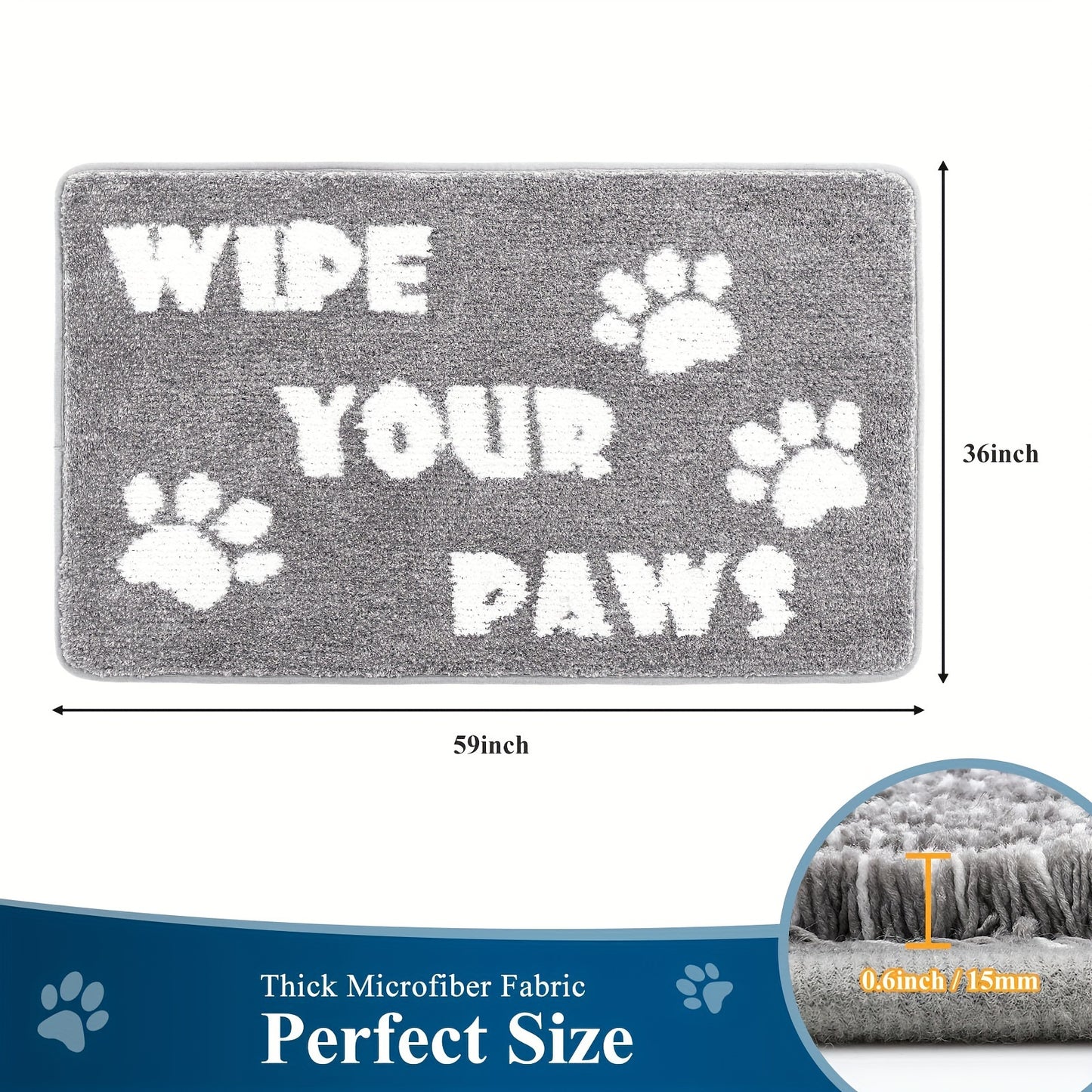 Indoor Doormat Entryway Door Mat, Non Slip Absorbent Mud Trapper Mats, Low-Profile Inside Floor Mats, Soft Washable Small Mats Door