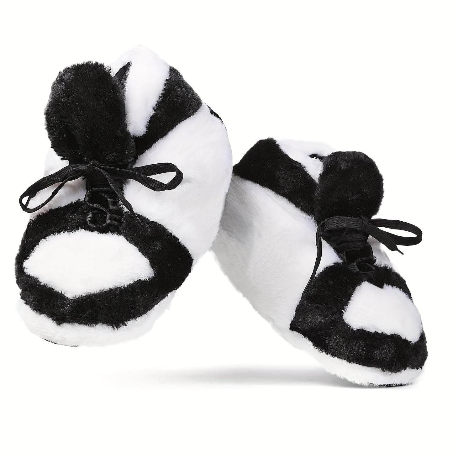 Men's Fuzzy Lace Up Thermal Home Shoes, Comfy Non Slip Casual Funny Indoor Shoes, Men's Footwear