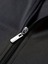 Skeleton Holding Card Pattern Windbreaker Jackets, Men's Casual Stretch Stand Collar Jacket Coat