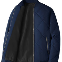 Men's Regular Fit Solid Color Sherpa Lined Varsity Jacket, Casual Fleece Lined Baseball Jacket Coat for Winter Autumn