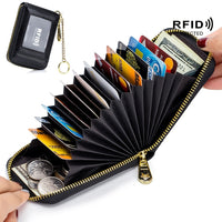 [RFID Credit Card Holder] Casual RFID Credit Card Holder, Multi-compartment Wallet - Simple Zip Around Card Case