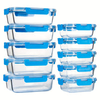 10-PACK Glass Meal Prep Containers Set, Food Storage Containers With Airtight Lids, Glass Lunch Boxes For Home Kitchen Office Lunch