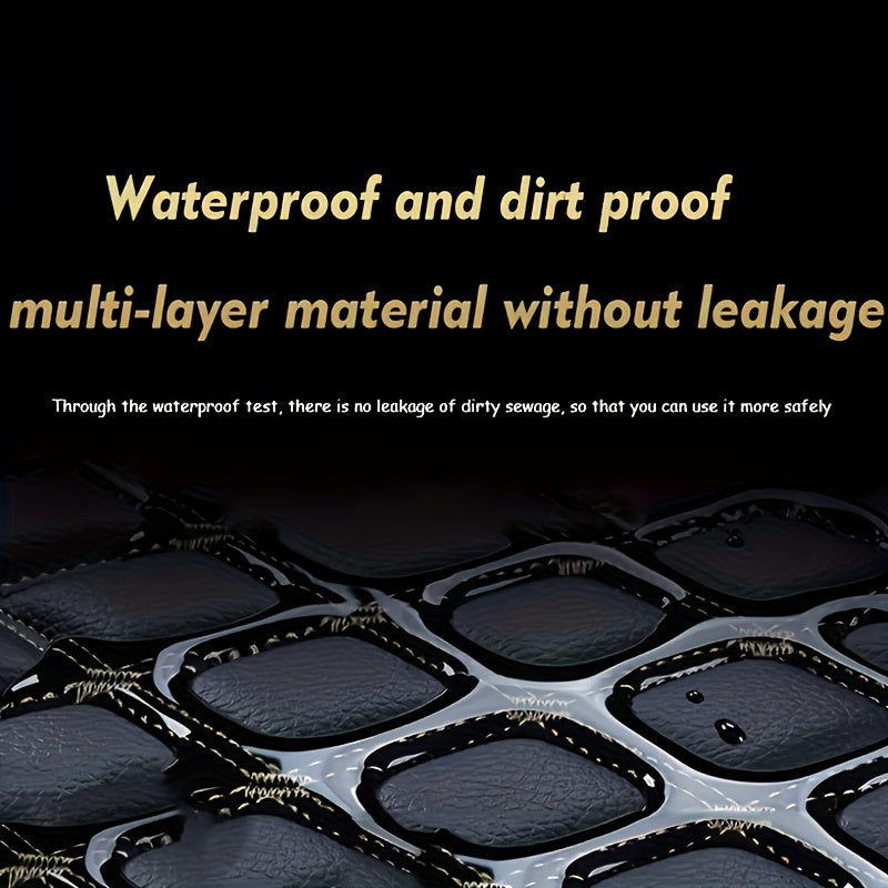 4pcs Car Floor Mats Waterproof PU Leather Universal Car Mats, Simple Design for Men And Women Car Interior Accessories