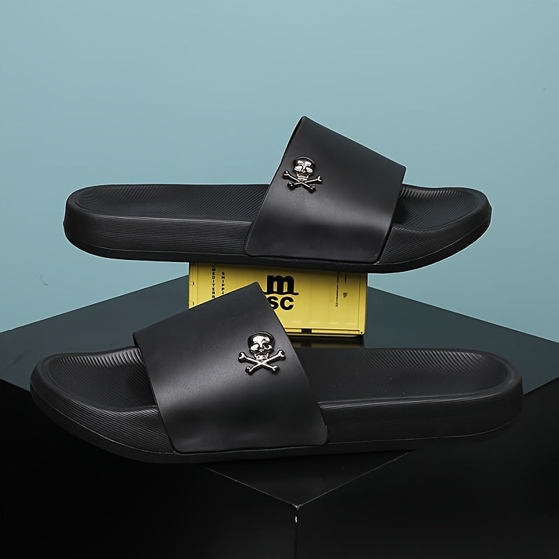 Men's Solid Colour Simple Style Open Toe Breathable Slippers, Comfy Non Slip Casual Soft Sole Slides, Men's Footwear