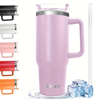 40 Oz. Insulating Glass With Handle And Straw Cover, Vacuum Reusable Stainless Steel Water Bottle, Double-layer Vacuum Insulation, Beverage Insulation And Long-lasting Cold Preservation. Coffee Cups, Christmas Cups, Local War