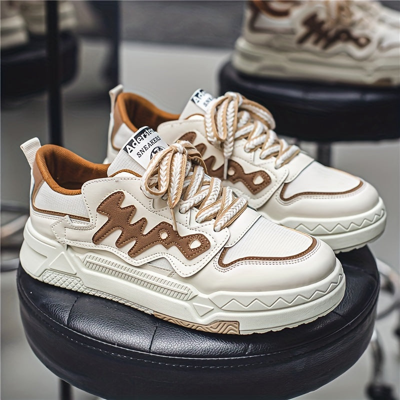 Men's Trendy Alphabets Decor Skate Shoes, Fashionable Non-Slip Sneakers, Men's Footwear