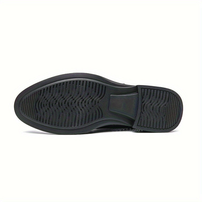 Men's Mesh Breathable Cap Toe Monk Shoes, Comfy Non Slip Casual Durable Rubber Sole Walking Shoes, Men's Footwear