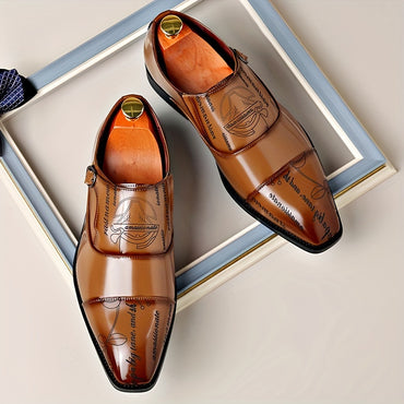 Fashionable Large Size Men'S Casual Shoes with Buckle Design, Beautiful And Elegant, Unique Pattern, Can Be Worn in All Seasons