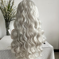 Full Head Lace Front Synthetic Wig - Wavy & Curly Hair, Middle Part, Music Festival Style, Long Hair, Full Coverage, Breathable, Adjustable Cap, Easy to Wear - for Women, Perfect for Music Festivals, Cosplay, and Everyday Wea