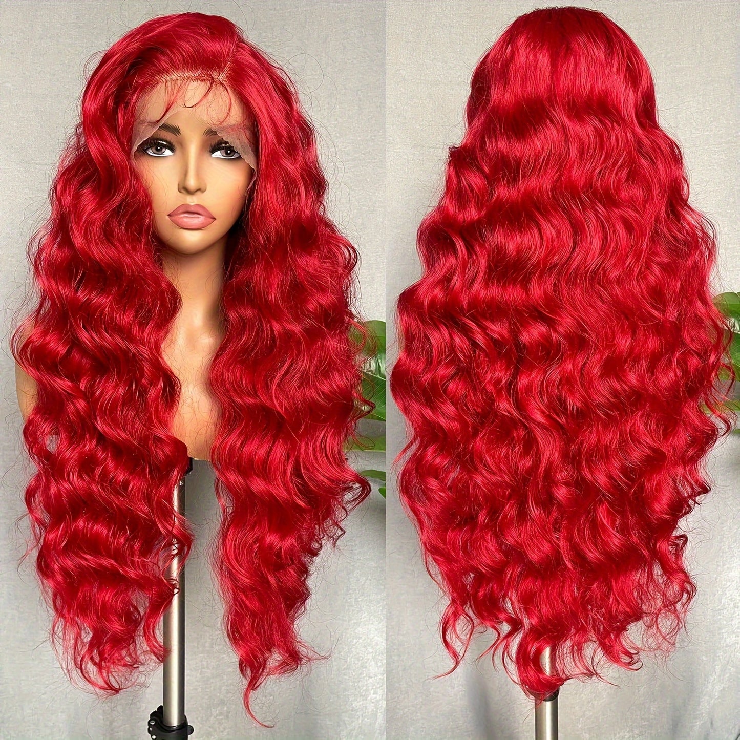 Full Head Lace Front Synthetic Wig - Wavy & Curly Hair, Middle Part, Music Festival Style, Long Hair, Full Coverage, Breathable, Adjustable Cap, Easy to Wear - for Women, Perfect for Music Festivals, Cosplay, and Everyday Wea