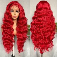 Full Head Lace Front Synthetic Wig - Wavy & Curly Hair, Middle Part, Music Festival Style, Long Hair, Full Coverage, Breathable, Adjustable Cap, Easy to Wear - for Women, Perfect for Music Festivals, Cosplay, and Everyday Wea