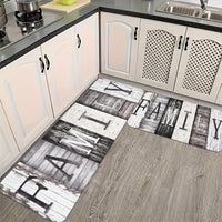 2/3pcs Farmhouse Style Kitchen Mats, Wooden Board Mats, Flannel Material Stain Resistant, Non-slip, Soft and Comfortable, Easy to Clean, Machine Washable Knitted Polyester, Suitable for Bedroom, Living Room, Dining Room, Kitc