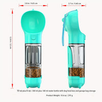 3 In 1 Portable Dog Water Bottle, Multifunctional Leak-Proof Pet Water Bottles With Food Container And Litter Shovel Design For Walking And Travel