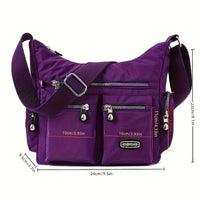 [Lightweight Square Bag] Lightweight Multi-Pocket Square Bag | Unisex Messenger Bag for Men and Women, Travel Shoulder Crossbody Bag