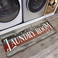 1pc Non Slip Laundry Room High Quality Runner Rug, Decor Non-Skid Comfort Standing Mat Machine Washable Text Design Laundry Mat, Floor Mats & Matting for Kitchen, Porch, Bathroom, Hotel, Commercial Laundry Rooms, And Home