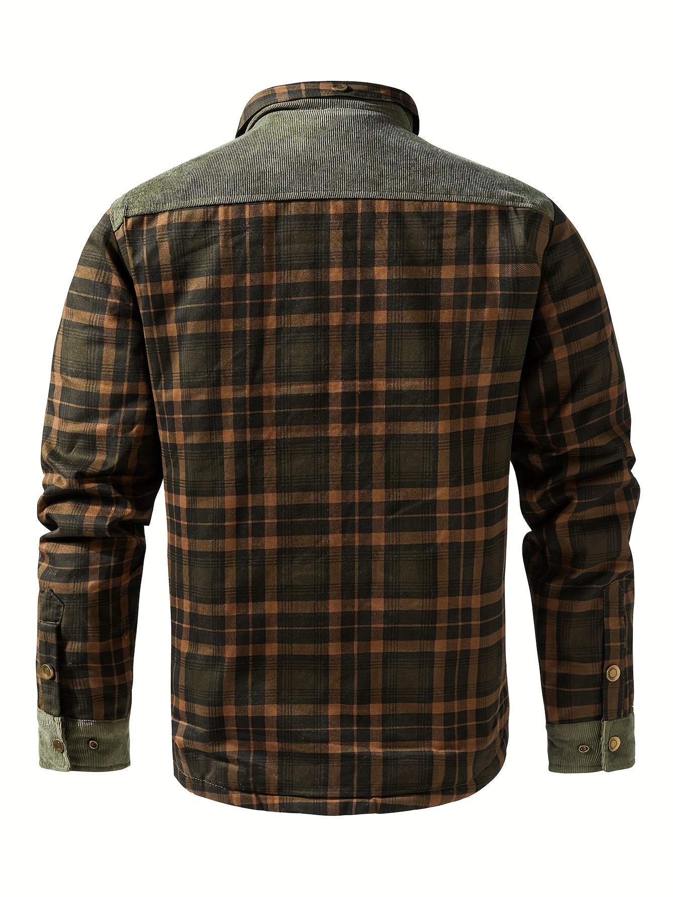Men's Trendy Thermal Cotton Jacket, Mature Stylish Lapel Button Up Coat For Winter Outdoor Events