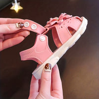 Girls Baby Flower Trendy Breathable Closed Toe Sandals, Lightweight Soft Sandals Crib Shoes For Indoor Outdoor Spring