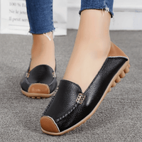 Lightweight Non Slip Women's Slip On Flat Loafers, Stitched Colorblock Walking Shoes