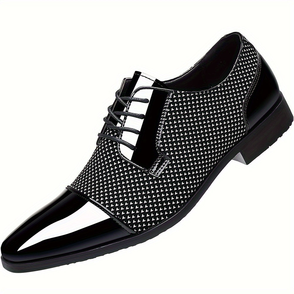 Men'S Dress Shoes Classic Lace-Up Formal Oxfords Modern Tuxedo Business Casual Scale Pattern Comfort Formal Shoes for Men Father'S Day Gift