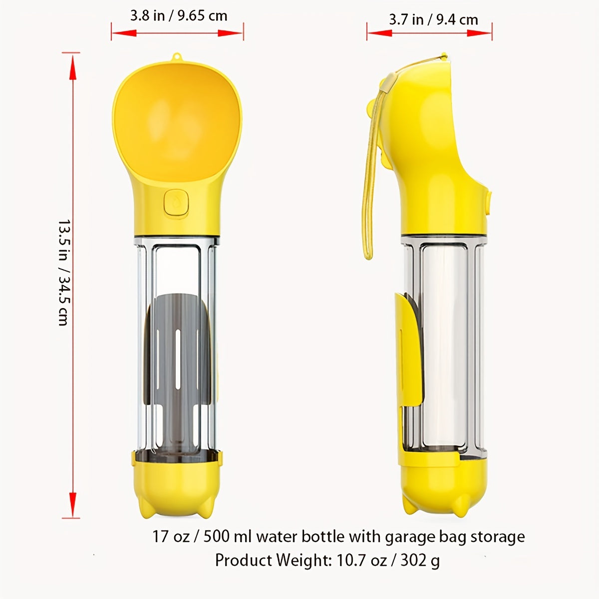 3 In 1 Portable Dog Water Bottle, Multifunctional Leak-Proof Pet Water Bottles With Food Container And Litter Shovel Design For Walking And Travel